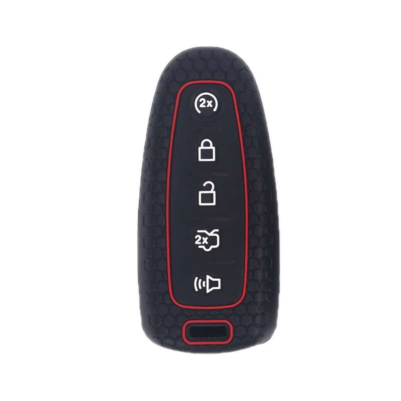 For Ford Edge/Explorer 2pcs 5-Button Key Silicone Case(Pink)