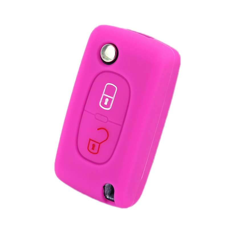 2pcs Car Key Cover for Peugeot 206/207/4008/3008 Citroen Sega/Triumph/C5(Luminous Green)