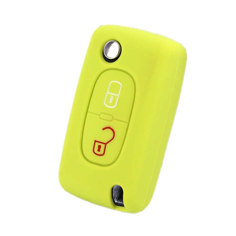 2pcs Car Key Cover for Peugeot 206/207/4008/3008 Citroen Sega/Triumph/C5(Apple Green)