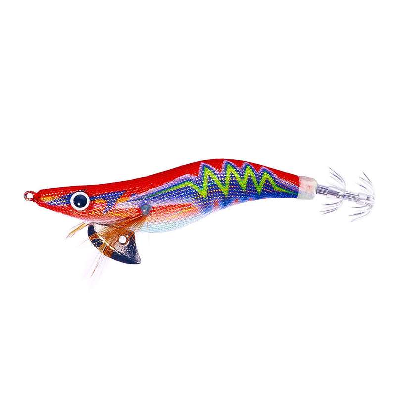 HENGJIA SJ037 Luminous Electroplated Flash Wooden Shrimp Squid Lures(Orange)