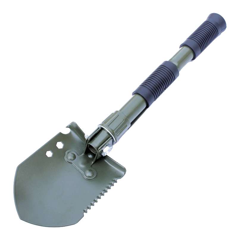 Multifunctional Thickened Double Grip Shovel Outdoor Camping Folding Shovel(Black)