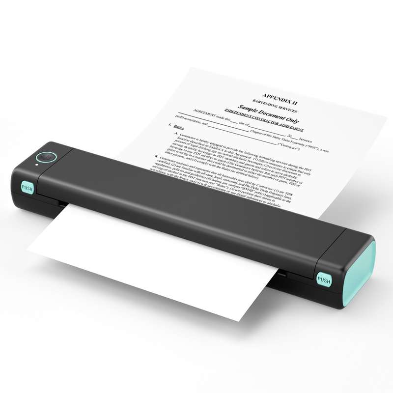 M08F Bluetooth Wireless Handheld Portable Thermal Printer(White Orange A4 Version)