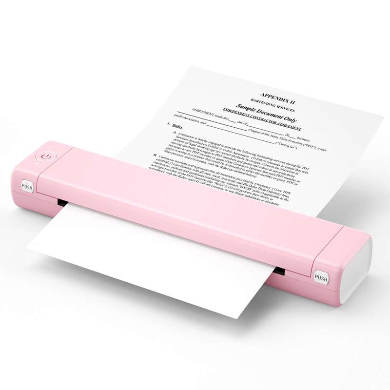 M08F Bluetooth Wireless Handheld Portable Thermal Printer(White Orange A4 Version)