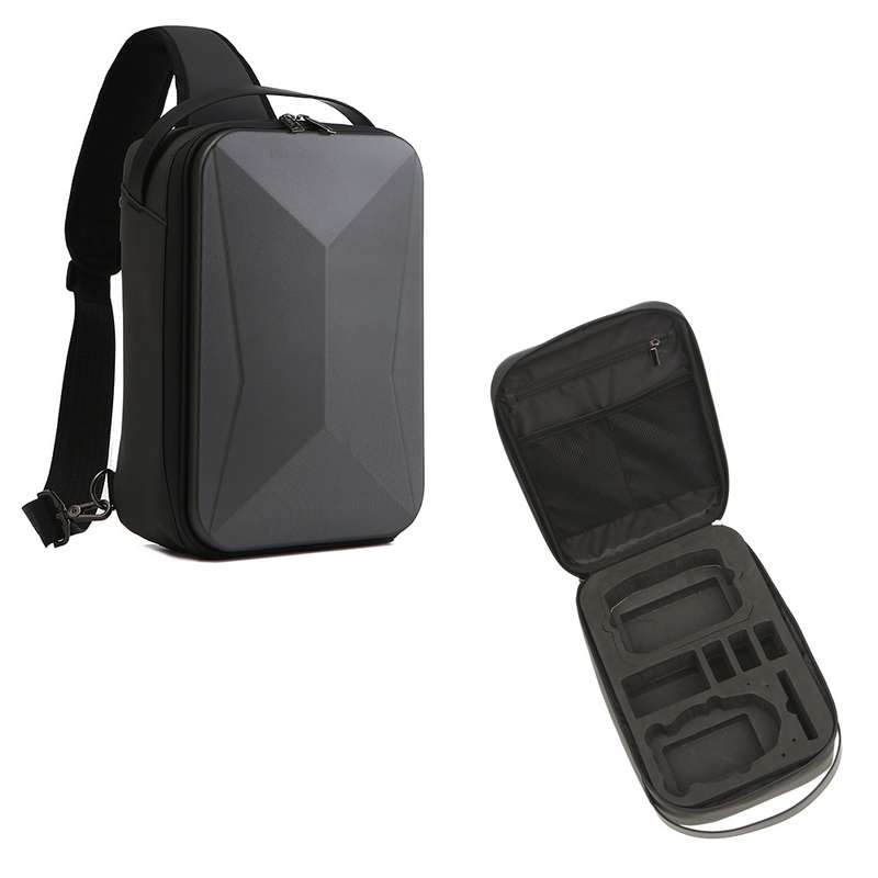 For DJI Mini 3 / Mini 3 Pro Hard Shell Storage Bag Box Chest Bag Shoulder Bag Messenger Bag(Silver)