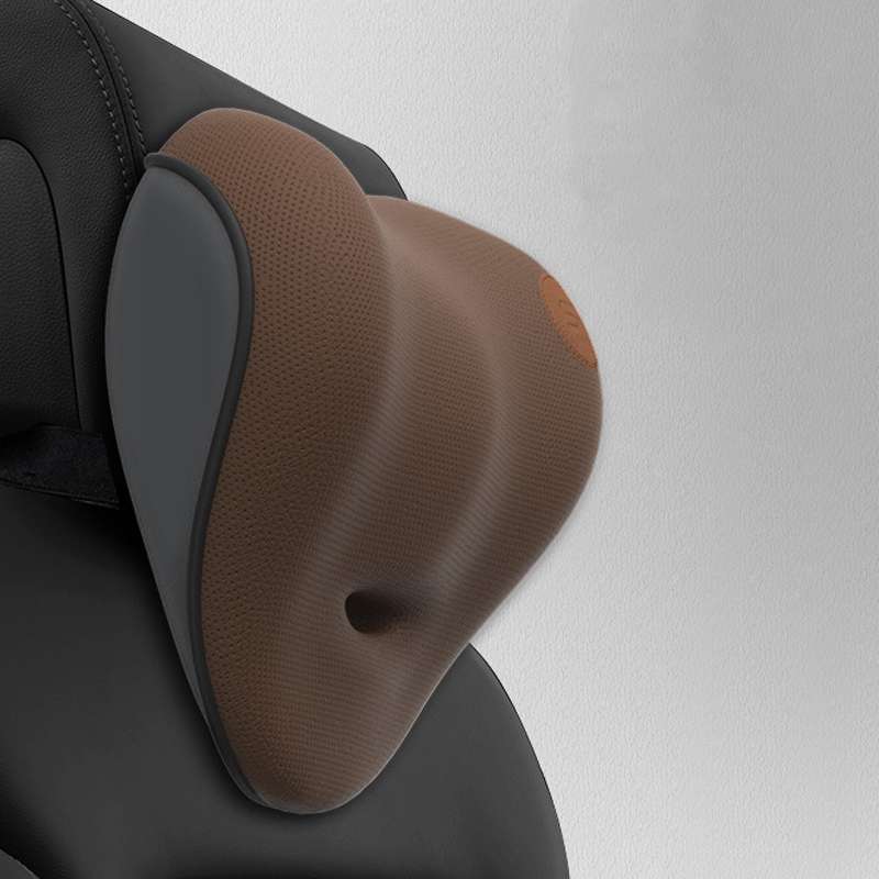 SR-21 Car Lumbar Cushion Headrest Seat Memory Foam Accessories, Style: Ordinary Headrest (Brown)