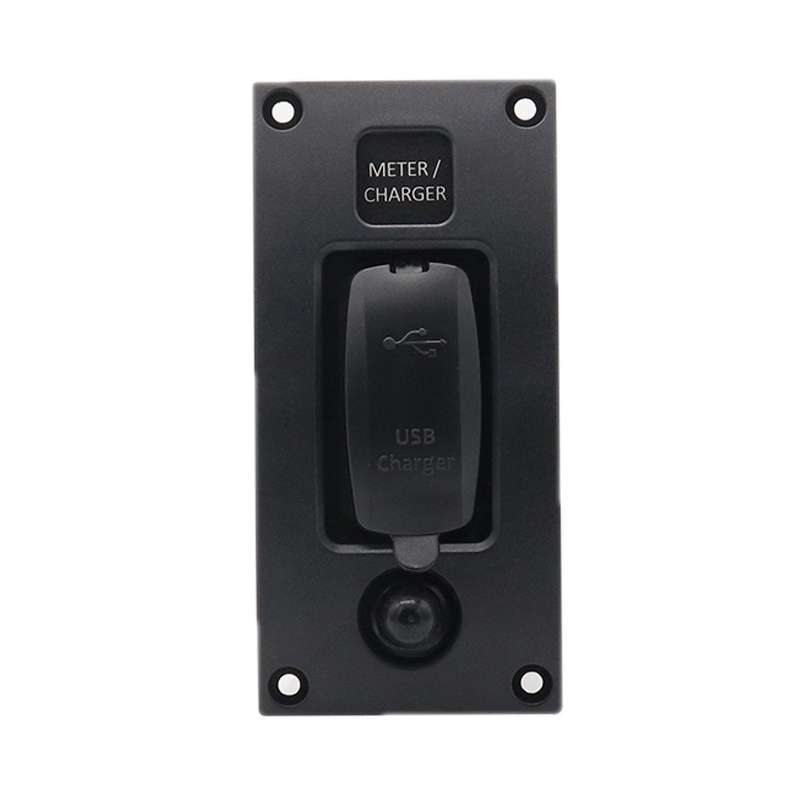 Marine Self-Locking Resetting Switch With Overload Protection Indicator Light Square 5V 3.4A Car Cha