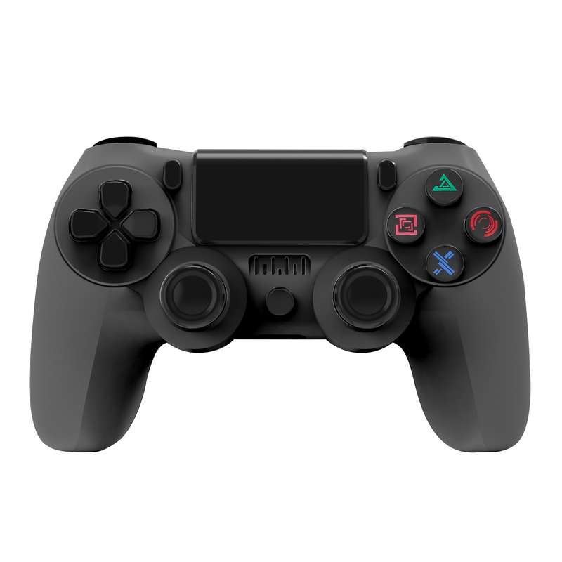 For PS4 Wireless Bluetooth Game Controller With Light Strip Dual Vibration Game Handle(Flame)