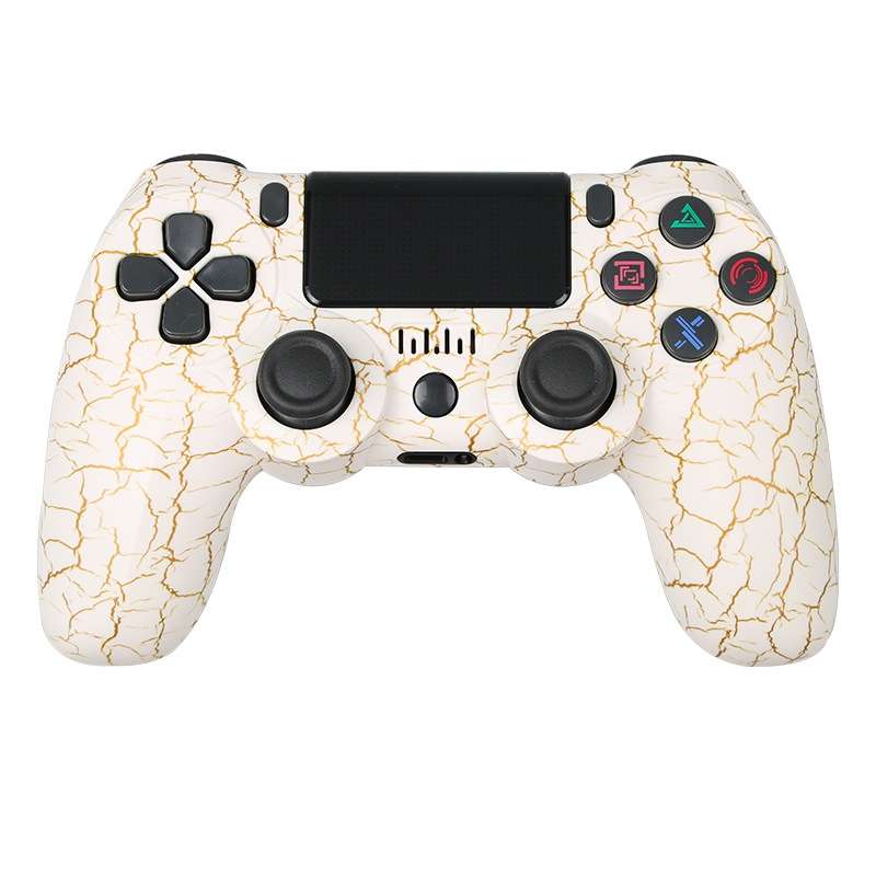 For PS4 Wireless Bluetooth Game Controller With Light Strip Dual Vibration Game Handle(Flame)