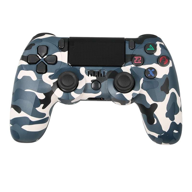 For PS4 Wireless Bluetooth Game Controller With Light Strip Dual Vibration Game Handle(Flame)