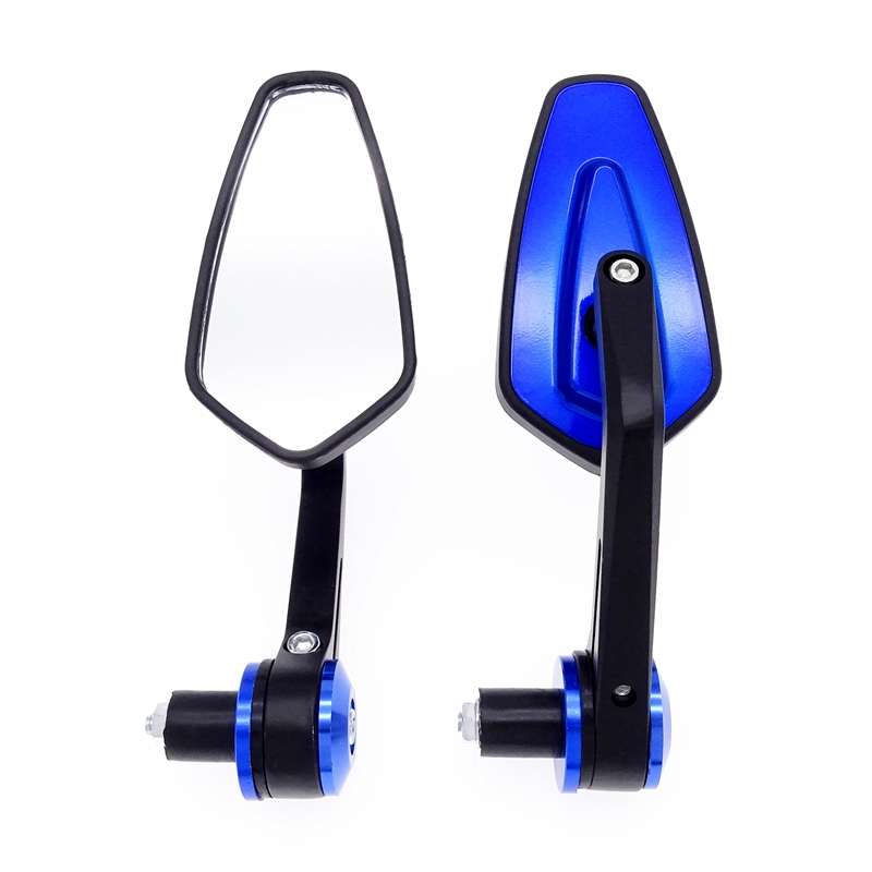 Motorcycle Handle All Aluminum Cherry Rearview Mirror(Blue)