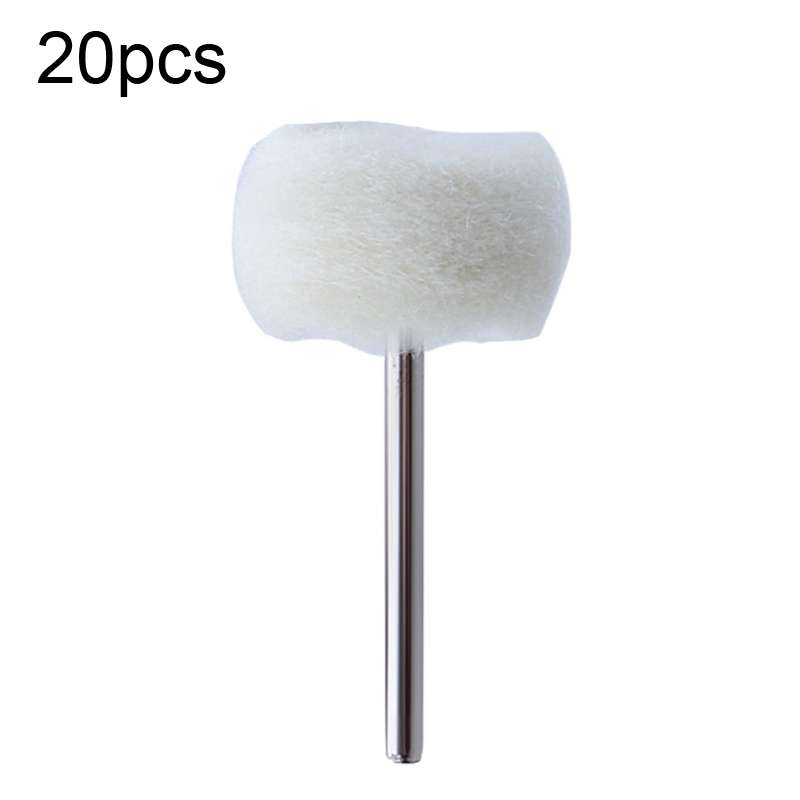 20pcs MT-3YM Cashmere Ball Polishing Wheel Metal Mirror Polishing With Rod Wool Grinding Head