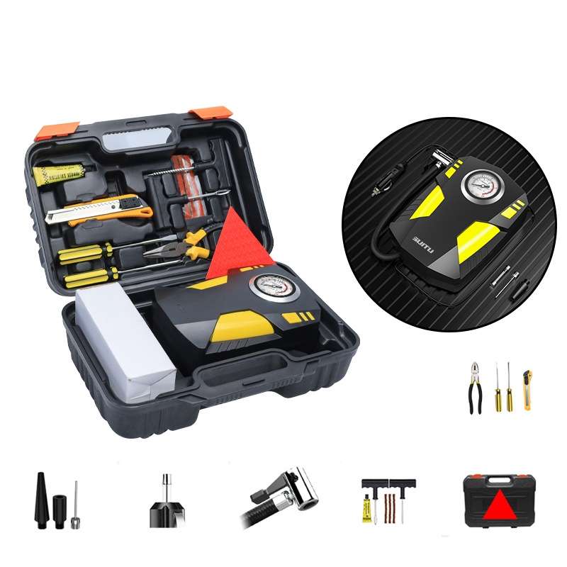 SUITU ST-5002 DC 12V Car Air Compressor Tire Inflator 150 PSI Auto Air Pump Pointer Model+Toolbox