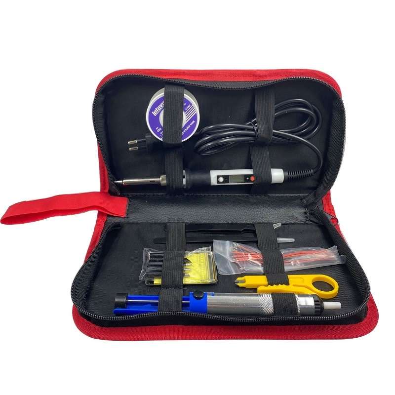 Household Electric Soldering Iron Welding Repair Tool Storage Leather Bag(Black)