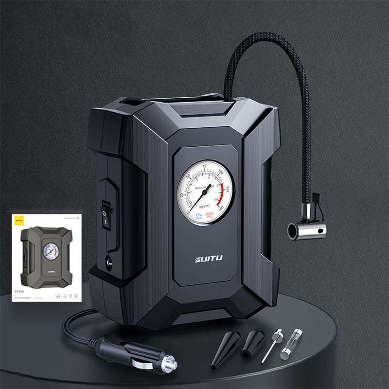 SUITU ST-818 DC 12V Wired Car Air Pump Tire Inflator With LED Lighting Pointer Model