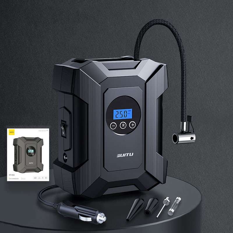 SUITU ST-818 DC 12V Wired Car Air Pump Tire Inflator With LED Lighting Digital Display Model