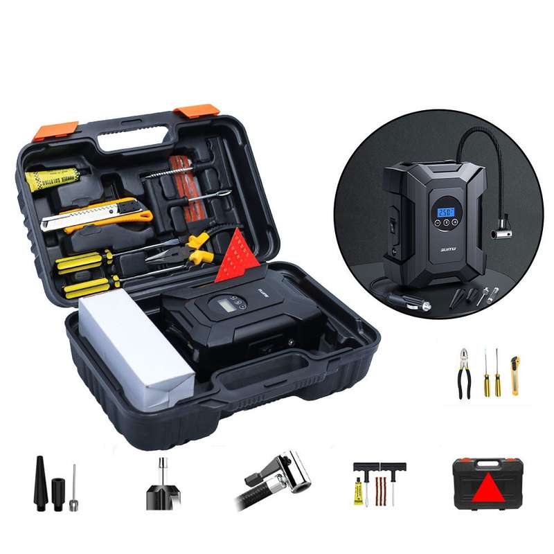 SUITU ST-818 DC 12V Wired Car Air Pump Tire Inflator With LED Lighting Digital Display Model+Toolb