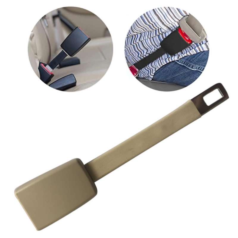 25cm Car Seat Belt Extension Snap Button, Color: Beige