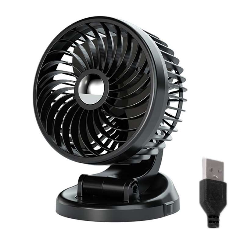F612 5W Car Rotatable Turntable Silent Fan(12V Cigarette Lighter)
