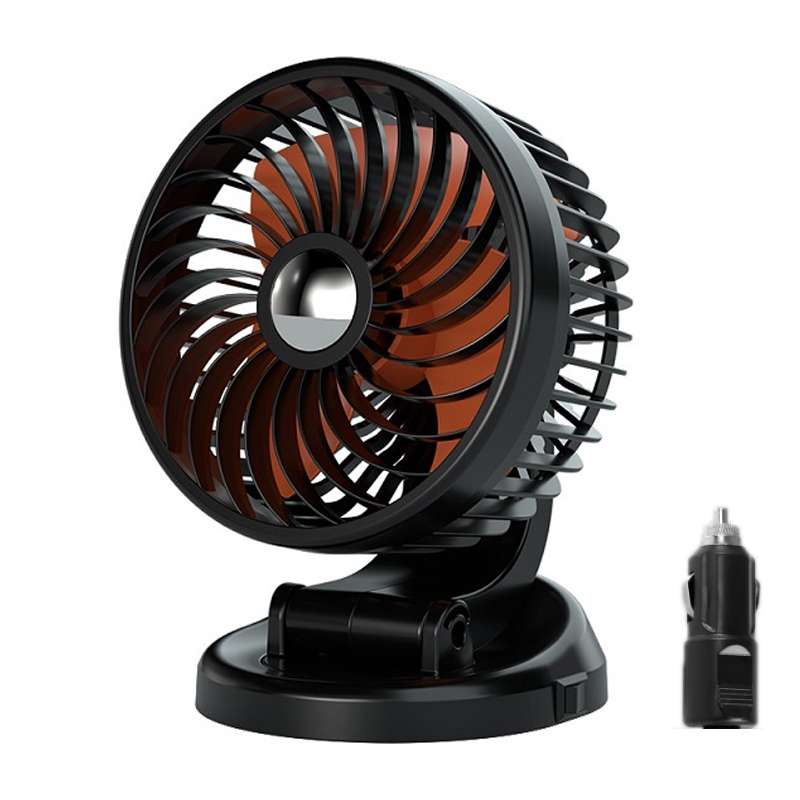 F612 5W Car Rotatable Turntable Silent Fan(12V Cigarette Lighter)