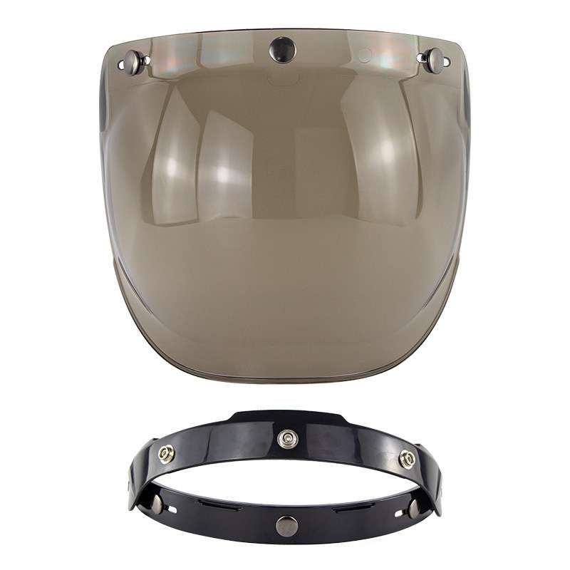 Motorcycle Helmet Three-Button Windproof Lens With Bracket(Light Tea)