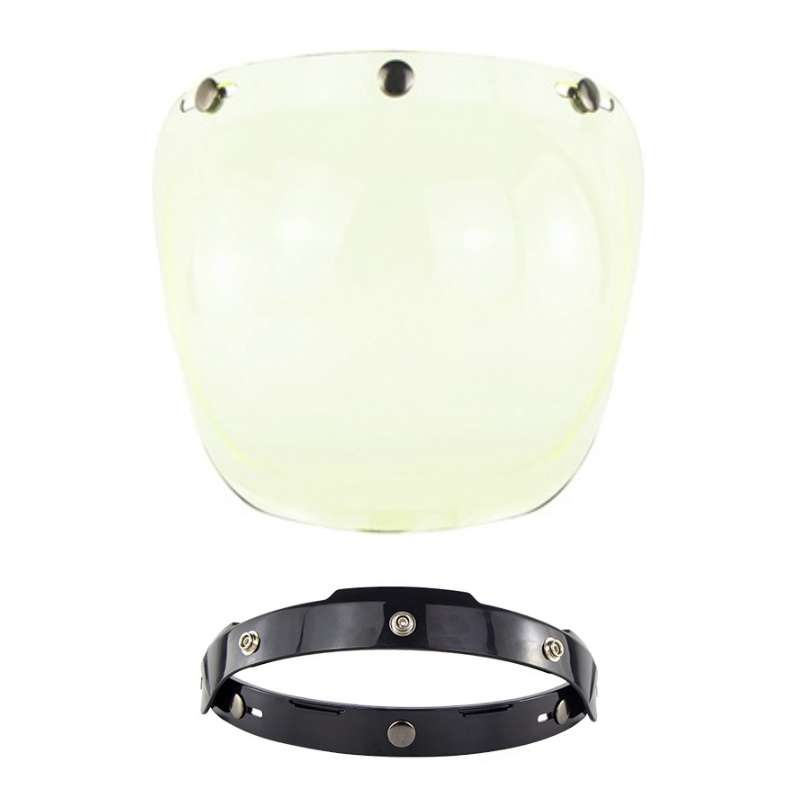 Motorcycle Helmet Three-Button Windproof Lens With Bracket(Yellow)