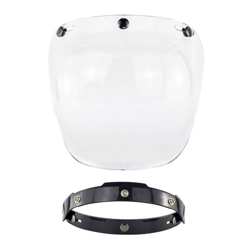 Motorcycle Helmet Three-Button Windproof Lens With Bracket(Transparent)