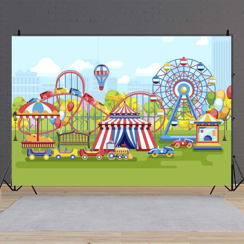150 x 100cm Circus Amusement Park Ferris Wheel Photography Background Cloth(MDA21565)