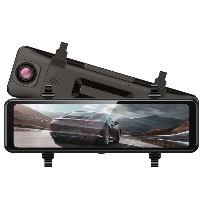 Anytek Q8 4K HD Large Screen Car Recorder Double Record Reversing Image Rear View Mirror Night Visio