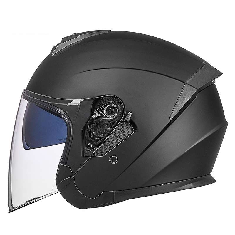 GXT Electric Vehicle Four Seasons Sun Protection & Windshield Double Lens Helmet, Size: M(Matt Black