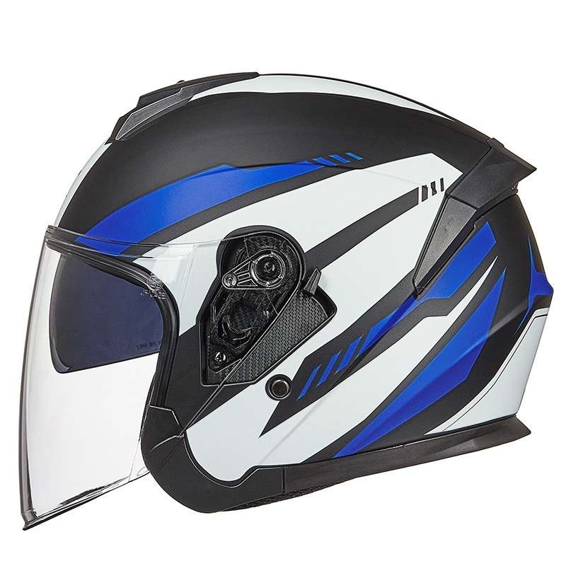 GXT Electric Vehicle Four Seasons Sun Protection & Windshield Double Lens Helmet, Size: L(Matt Black