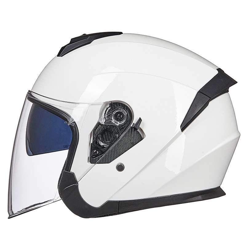 GXT Electric Vehicle Four Seasons Sun Protection & Windshield Double Lens Helmet, Size: L(Bright Whi