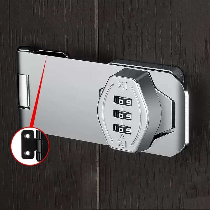 Screw Installation Cabinet Door Combination Lock Anti-Theft Drawer Lock, Style: Two Hole 3 inch Silv