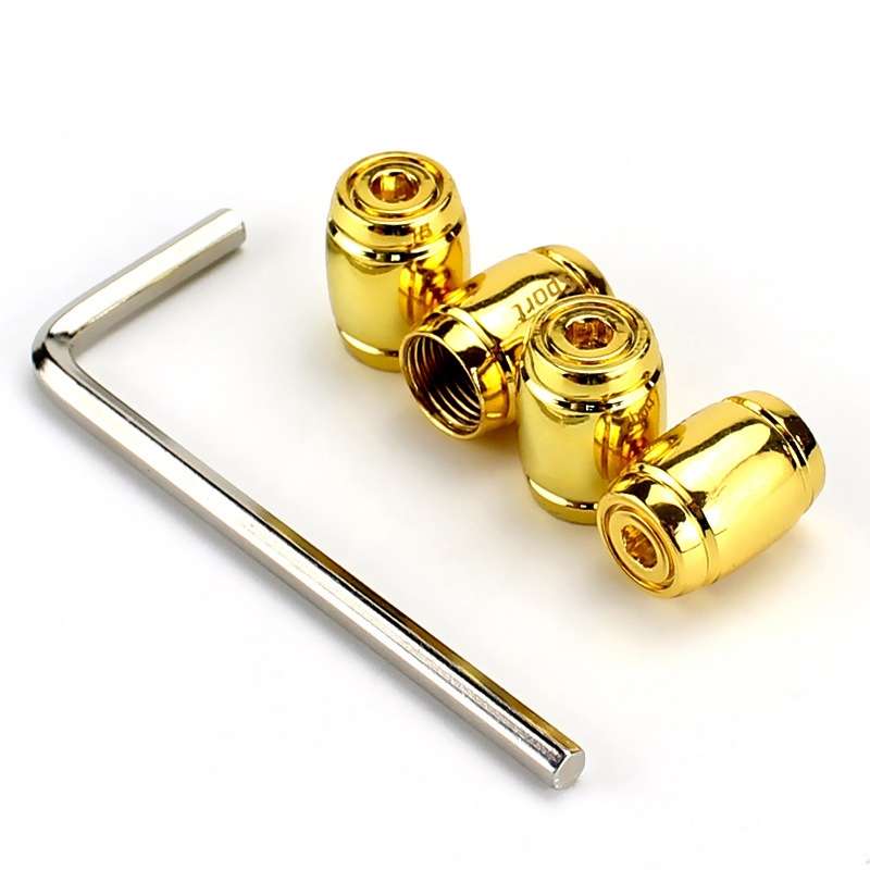 Automobile Valve Core Cap Tire Anti-deflation Valve Decoration(Gold)