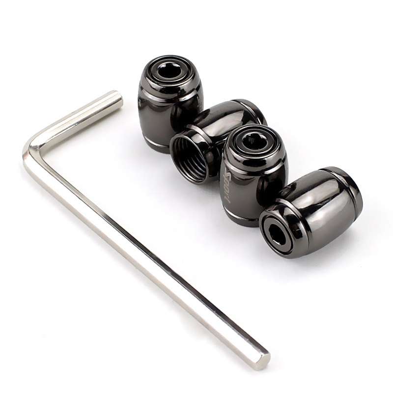 Automobile Valve Core Cap Tire Anti-deflation Valve Decoration(Titanium Black)