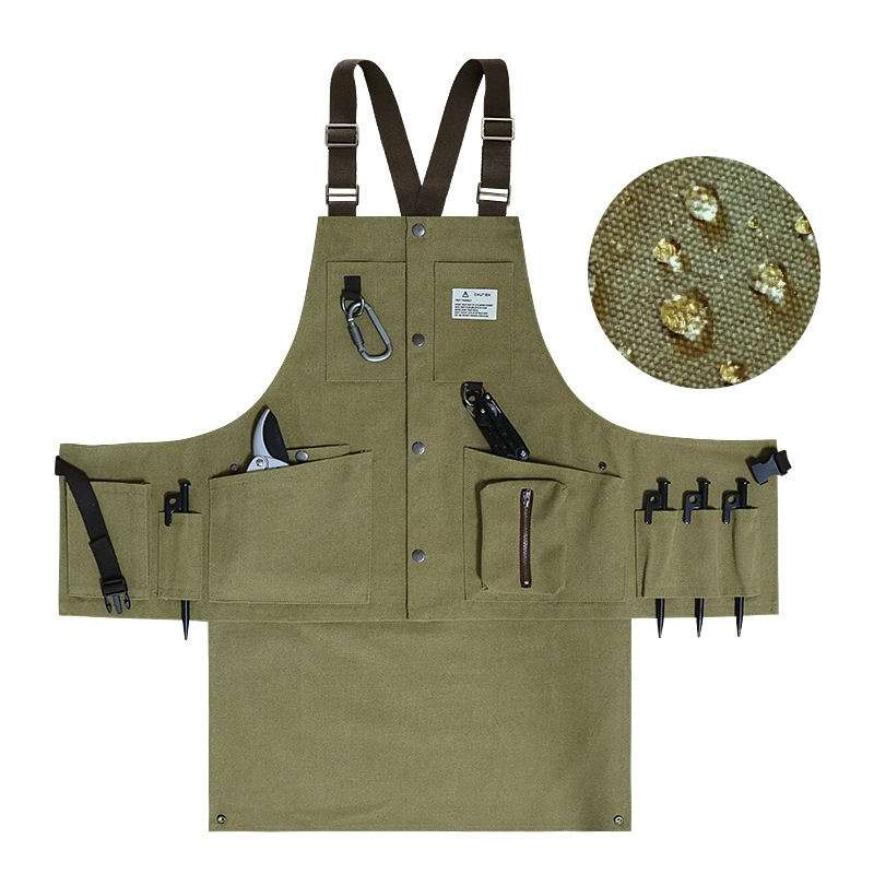Canvas Electric Craftsmen Multi Pocket Tool Apron(Khaki)