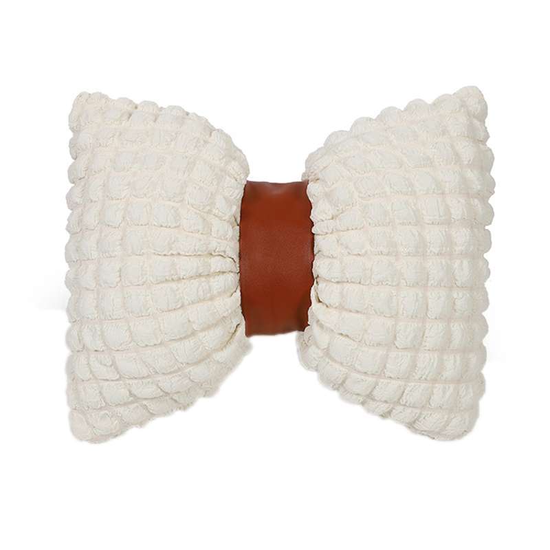 Car Seat Breathable And Comfortable Puff Pillow Upholstery, Color: Lumbar Pillow Beige Brown
