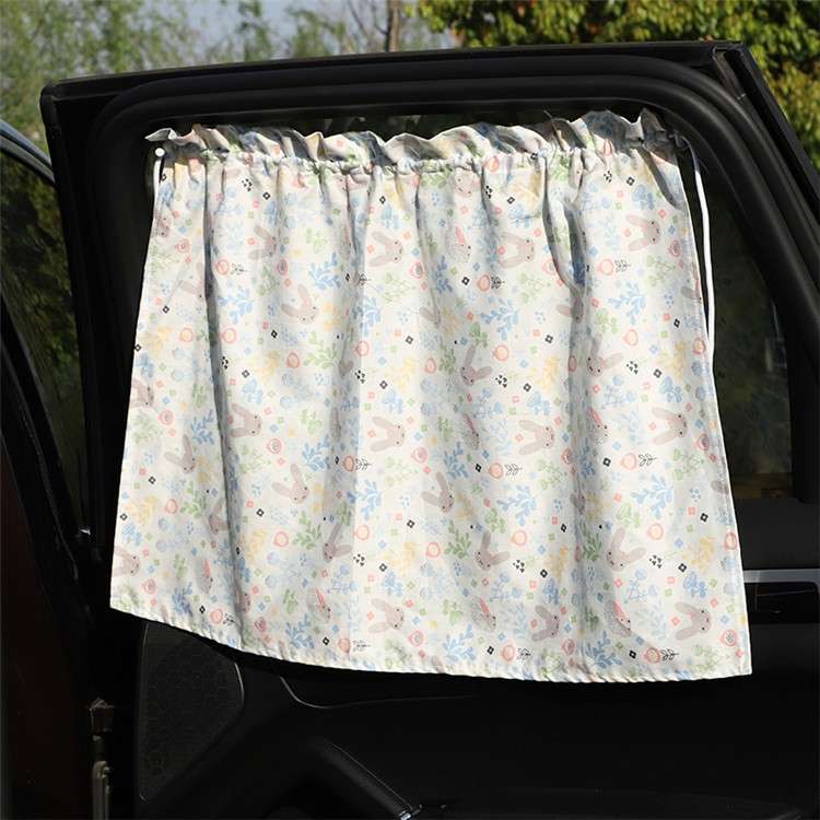 Car Heat Insulation Blackout Cartoon Cotton Sunshade(Rabbit)