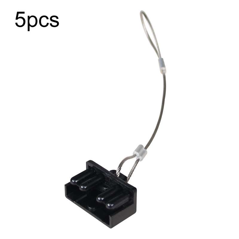 5pcs Anderson Plug Wire Rope Dust Cover Power Connector Insert, Color: 50A Black