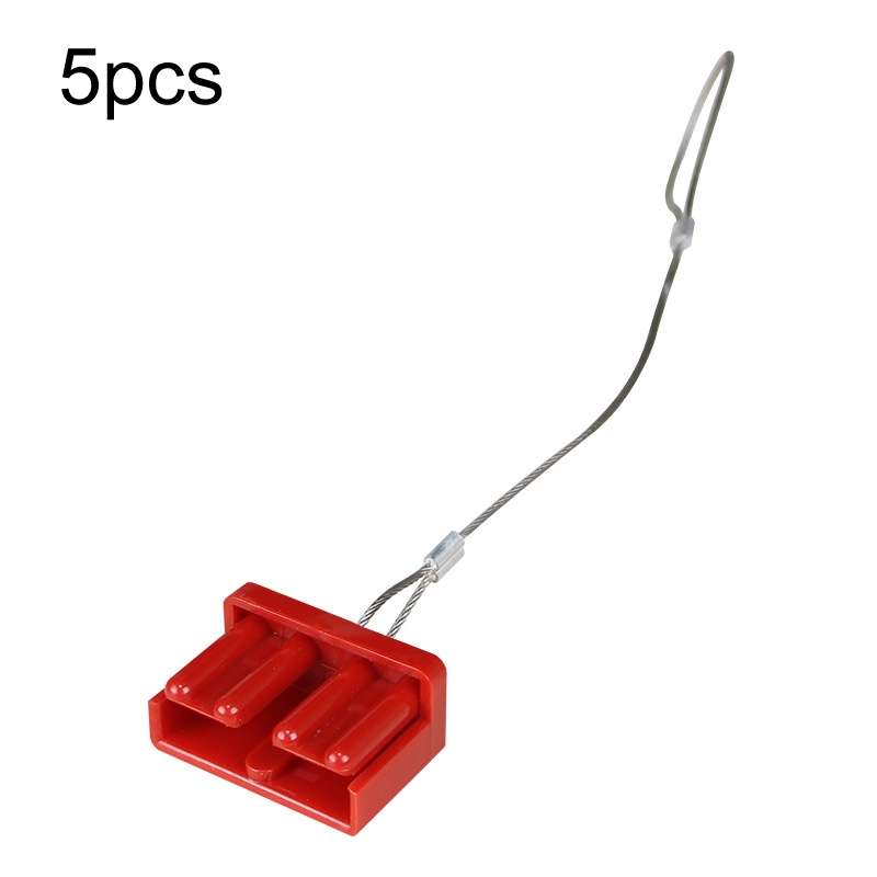 5pcs Anderson Plug Wire Rope Dust Cover Power Connector Insert, Color: 120A Red