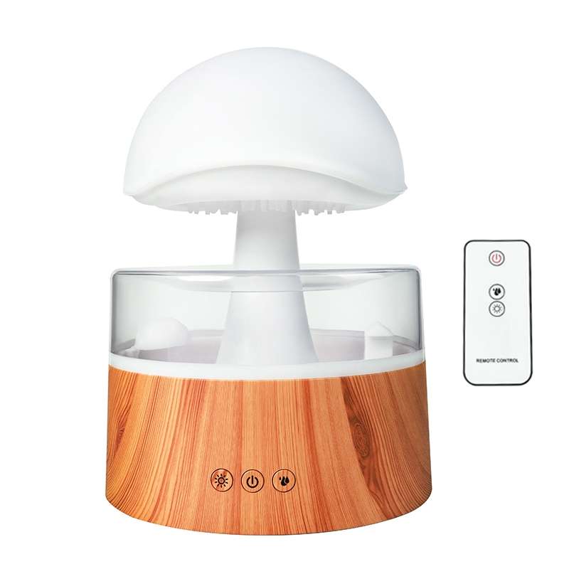 500ml Rain Humidifier Mushroom Cloud Colorful Night Lamp Aromatherapy Machine With Remote Control, S