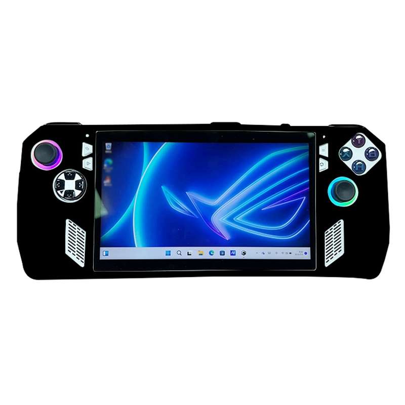 For ASUS ROG Ally Handheld Game Console Silicone Drop-proof Protective Case All-inclusive Case(Black