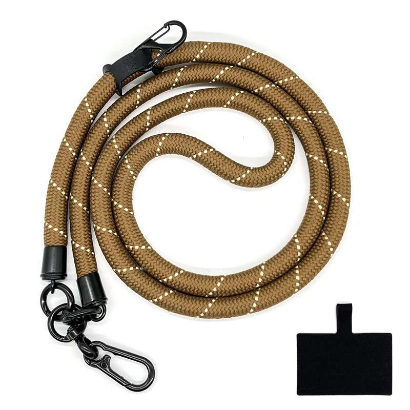 10mm Thick Rope Mobile Phone Lanyard Spacer Adjustable Anti Theft Phone Strap(NO.13 Camel Color)