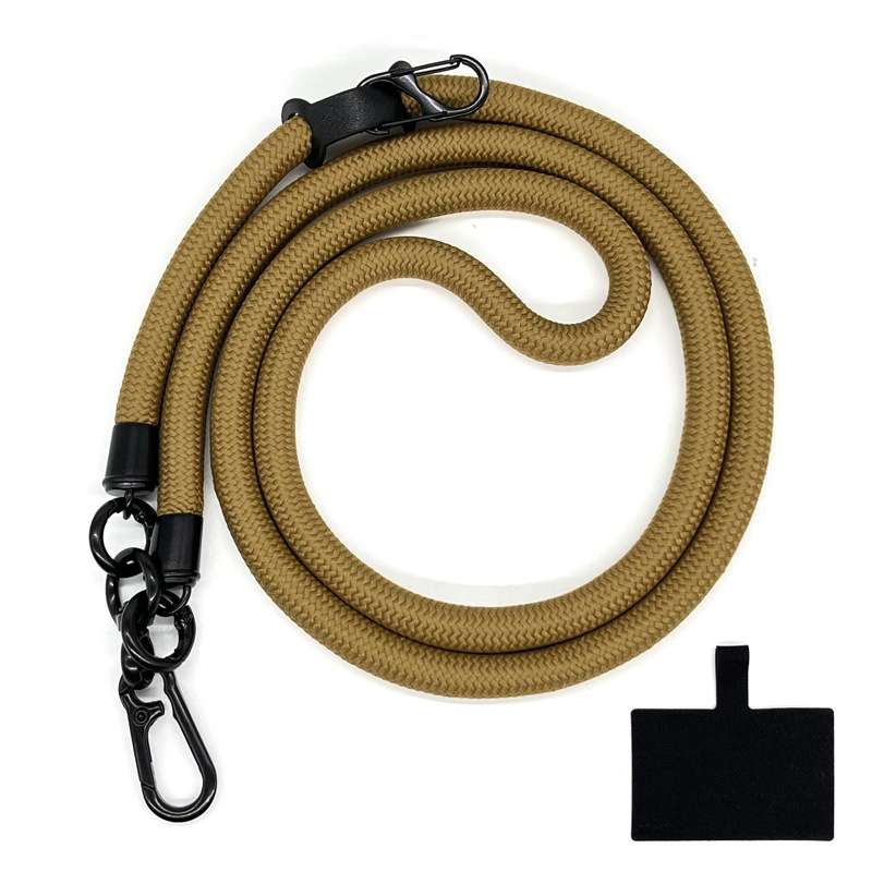 10mm Thick Rope Mobile Phone Lanyard Spacer Adjustable Anti Theft Phone Strap(NO.13 Camel Color)