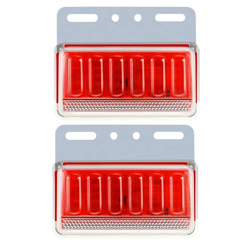 2pcs 24V Truck LED Side Light Car Strong Light Waterproof Super Bright Tire Lamp(Red)