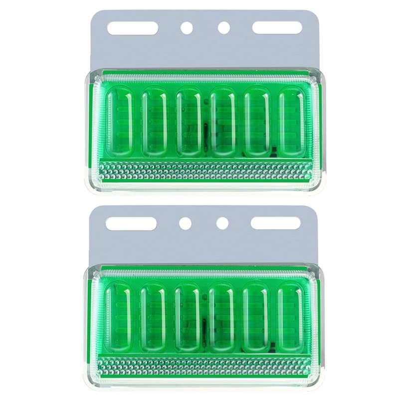 2pcs 24V Truck LED Side Light Car Strong Light Waterproof Super Bright Tire Lamp(Green)