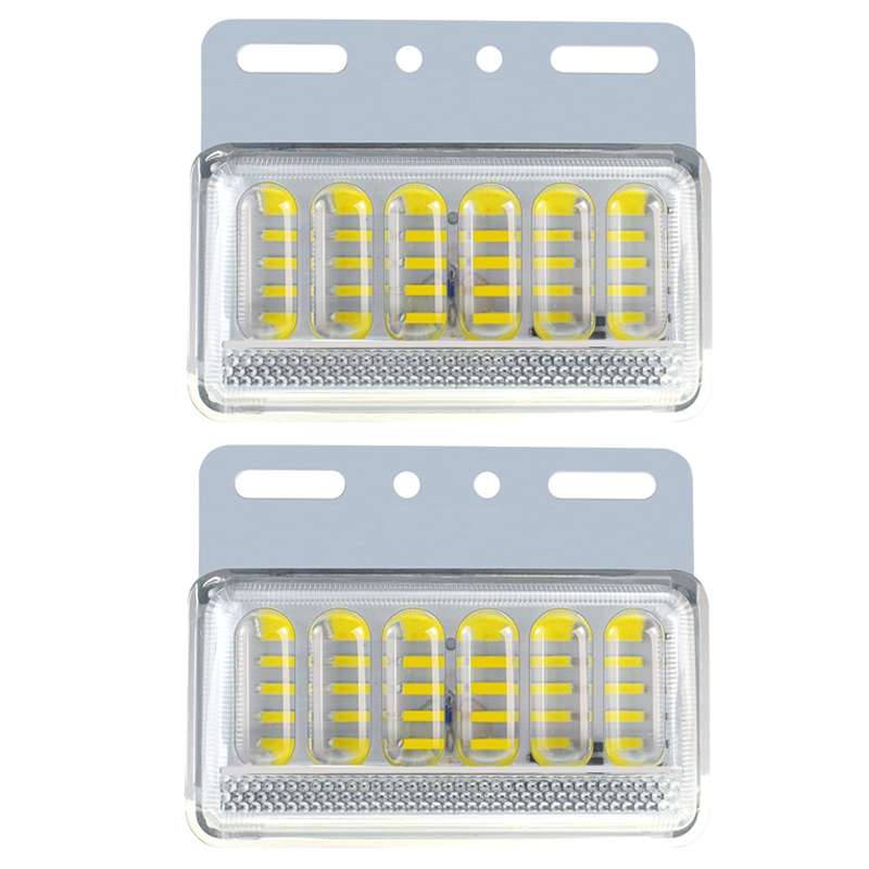 2pcs 24V Truck LED Side Light Car Strong Light Waterproof Super Bright Tire Lamp(White)