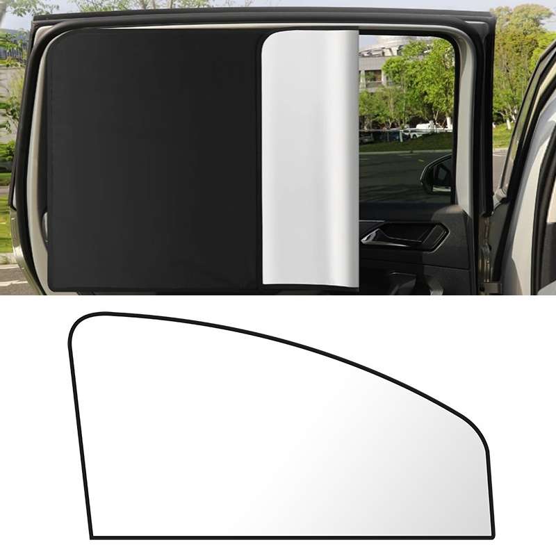 Heat-insulating Opaque Vinyl Coated Magnetic Car Curtains, Style: Titanium Silver Co-pilot