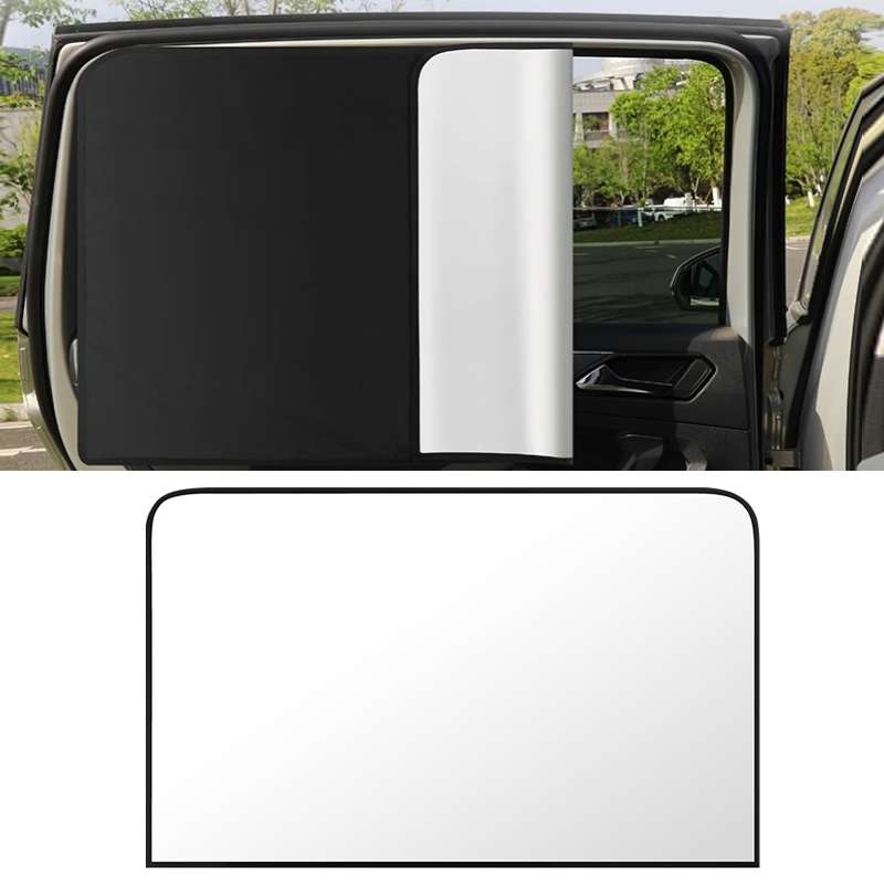 Heat-insulating Opaque Vinyl Coated Magnetic Car Curtains, Style: Titanium Silver Rear Row
