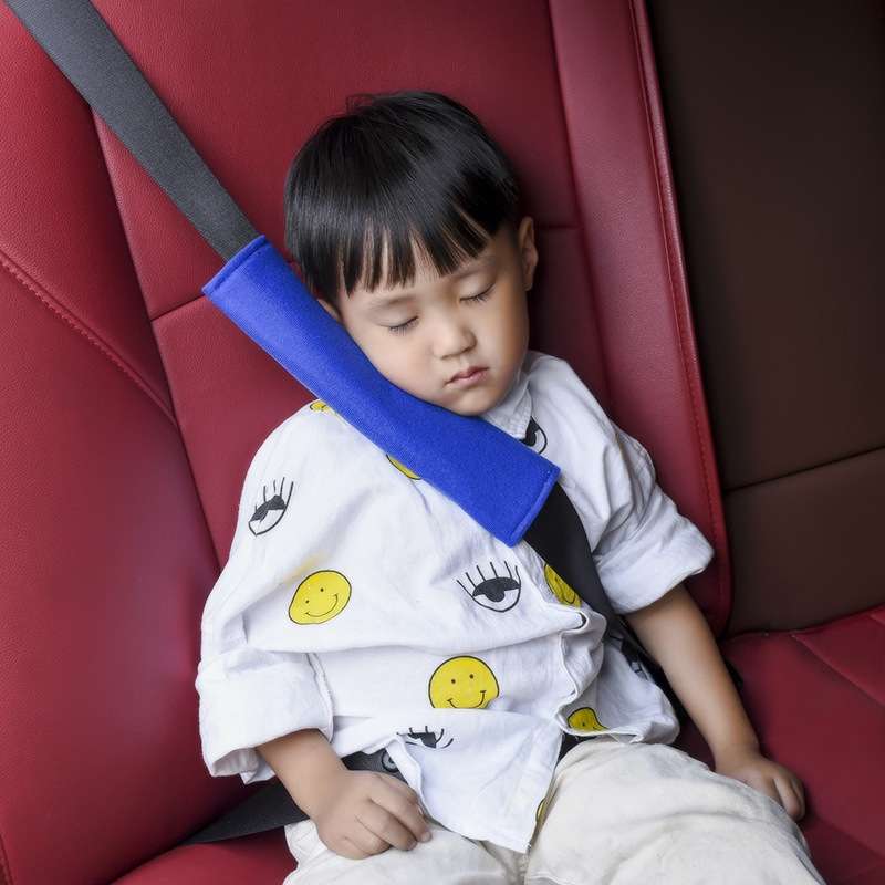 Car Seat Belts Soft Plush Shoulder Pads(Navy Blue)