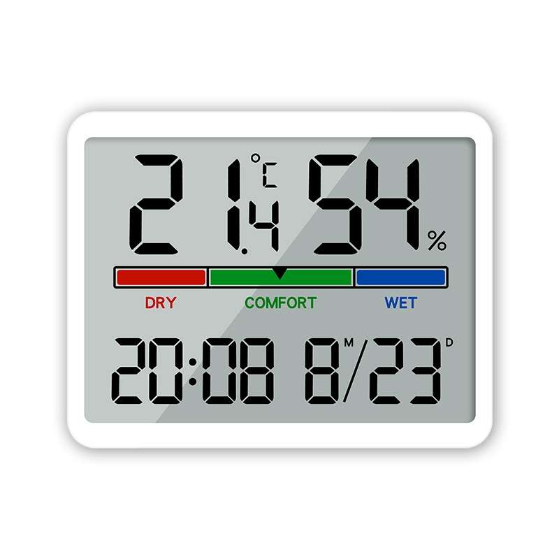 Magnetic LCD Digital Aalarm Clock Large Screen With Temperature Humidity Display(8280 Black)
